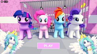 MY LITTLE PONYS vs PONYS PRINCESS IN BARRY PRISON RUN V2 WHO WILL WIN roblox obbygameplay [upl. by Shaia]