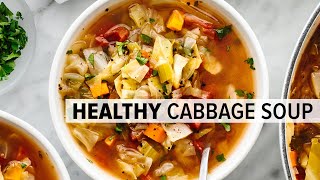 CABBAGE SOUP  super easy vegetarian soup for a healthy diet [upl. by Anirrok]