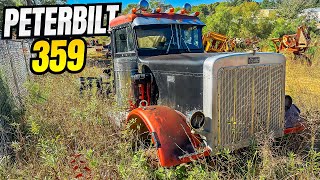 Rescuing A Peterbilt 359 From Its Grave  Logging Junk Yard Tour… [upl. by Droffig]