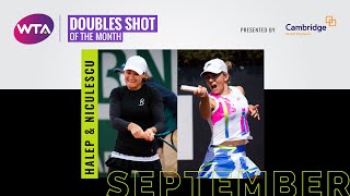 Halep amp Niculescu  Doubles Shot of the Month  September 2020 [upl. by Basso]