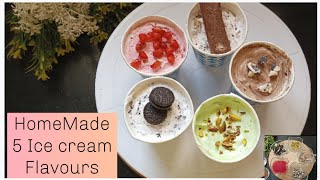 Homemade Ice Cream Recipeonly 2 IngrediantsIn Cups5 Flavors No EggNo Ice Cream Machine [upl. by Stickney]