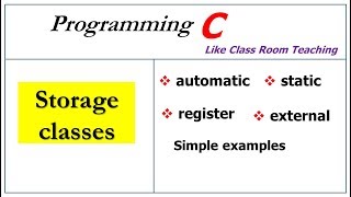 storage classes in c programming  auto externalregister static [upl. by Eelirrem857]