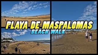 PLAYA DE MASPALOMAS Beach Walk  Maspalomas Beach  Gran Canaria 4k [upl. by Gloriane]