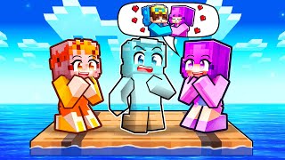 INVISIBLE BOY on a GIRLS ONLY RAFT in Minecraft [upl. by Attolrahc]