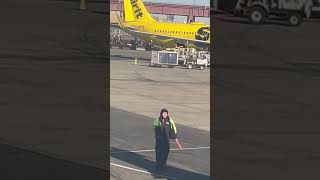 EWR Airport Ground Marshaller Singing Dancing Enjoying His Job [upl. by Nyrehtac873]