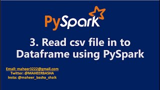 3 Read CSV file in to Dataframe using PySpark [upl. by Gill946]