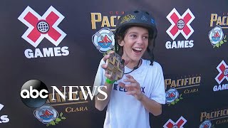 Skateboarding prodigy dreams of landing 1260 following X Games gold [upl. by Amalbena]