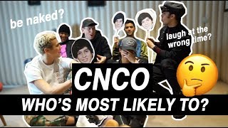 CNCO PLAY WHOS MOST LIKELY TO CHALLENGE  United By Pop [upl. by Hadnama306]