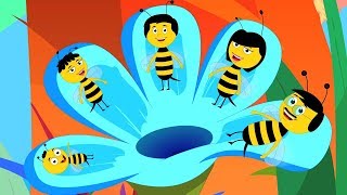 famille doigt abeille  bébé rime  chansons pour enfants  Bee Finger Family  Finger Family Rhyme [upl. by Ecirpak786]