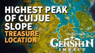 Find the treasures location Genshin Impact Highest peak of Cuijue Slope [upl. by Ylevol439]