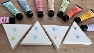 Easy painting idea on mini canvas How to paint 4season trees  Pastel acrylic colors [upl. by Ycnay]