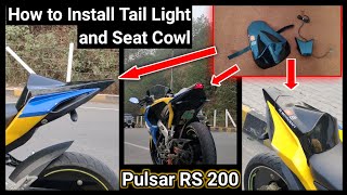 Installing Tail Light and Seat Cowl for Pulsar RS 200  Fiberglass  Modification  2B Motocraft [upl. by Dine607]