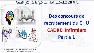 Des concours de recrutement du CHU Maroc  Cadre infirmier partie 1 [upl. by Norda]