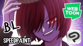 BL WEBTOON making  The Red Organization pt 1  Speedpaint  Tapas  Clip Studio Paint CSP [upl. by Bindman]