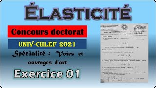 Élasticité Concours doctorat Chlef 2021 Ex 01 [upl. by Cutty724]