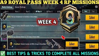 PUBG A9 WEEK 4 MISSION🙏A9 WEEK 4 MISSION EXPLAINED🙏A9 ROYAL PASS WEEK 4 MISSION🙏RP MISSIONS WEEK 4 🙏 [upl. by Yregram341]