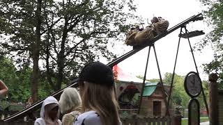 Vliegende Valk coaster at the Dutch Speelpark Oud Valkeveen amusement park Offride footage [upl. by Ecirtnahs]