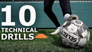 10 Technical Drills For Footballers  Become A Technical Master With These Exercises [upl. by Magdala]