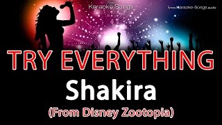 Shakira Try Everything From Disney Zootopia Instrumental Karaoke Version without lyrics [upl. by Tanah]