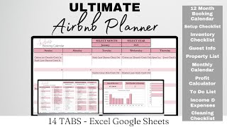 Ultimate Airbnb Planner Small Business Planning Checklist Inventory To Do List Calendar Cleaning [upl. by Milburn]