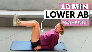 10 MIN KILLER LOWER AB WORKOUT  Mat Pilates  No Equipment [upl. by Jewel]