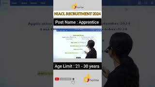 NIACL Recruitment 2024 Apprenticeships jobs September jobs 2024 [upl. by Nnylsoj820]