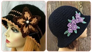 Easy Crochet Women Hat pattern  For Classic Colorful Ideas [upl. by Ennairak]