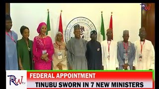 OJUKWUS WIFE 6 OTHERS SWORN IN AS MINISTERS IN TINUBU CABINET [upl. by Uda]