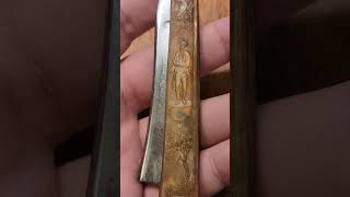 Collier Stubtail Straight Razor Early 1800s Pressed Horn Founding Fathers Theme Franklin Washington [upl. by Norud917]