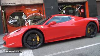 Como suena el Ferrari 458 Italia y está vinilado en Rojo Brillante  Car Wrapping by Pronto Rotulo [upl. by Sheridan]