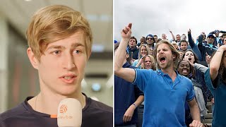 Steven van de Velde REACTS to Being BOOED at His Olympics Volleyball Game [upl. by Mushro]