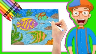 Learn Colors by Drawing with Blippi  Coloring Book [upl. by Koloski]