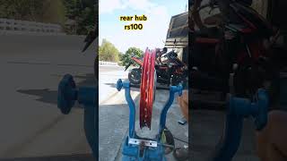 yamaha rs100 rear wheel wheelalignment motorcycle [upl. by Eninahs88]