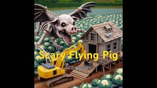 Scary Flying Pig Destruct Small Hut At Cauliflower farm With excavator monsterpig shorts 980 [upl. by Tolkan906]