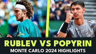 Defending Champion Andrey Rublev STUNNED By Alexei Popyrin  Monte Carlo 2024 Highlights [upl. by Faruq361]