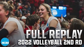 Nebraska vs Kansas 2022 NCAA volleyball second round  FULL REPLAY [upl. by Esirtal]