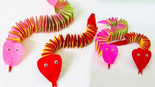 Paper Snake  How To Make Paper Snake  Papercraft Ideas [upl. by Ahsirek]