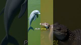 Ganges river dolphin vs Gharial short shortvideo animal [upl. by Secundas]