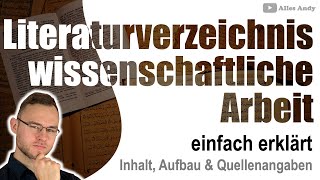 Literaturverzeichnis wissenschaftliche Arbeit alle Quellen [upl. by Salisbury]