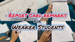 Report Card Remarks for Weak Students  Comments for Class 1 to 8 Remarks for Weak Students [upl. by Martinelli401]