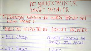 Dot matrix printer vs inkjet printer in hindidifference between Dot Matrix printer ampinkjet printer [upl. by Haikan]