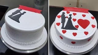 Amazing Engagement Cake Design Idea  Love Cake Design 2024 [upl. by Shandy]