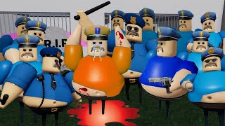 NEW UPDATE  ARMY OF POLICEMEN BARRYS VS THIEF BARRYS IN PRISON  WALKTHROUGH GAMEPLAY roblox [upl. by Ichabod]