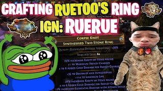 MIRROR CRAFTING RUETOOS RARITY RING SO I CAN GO BACK TO PLAYING WoW  Path of Exile 325 [upl. by Rehpinnej]