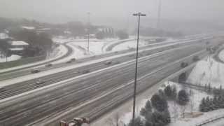 Snowplows Clearing Highway 401 in Toronto [upl. by Neliac592]