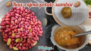 😋🫘🥔పచ్చి రాజ్మా ఆలు సాంబార్raw Rajma potato sambar🥔😋rajmarecipepotatorecipe rajmamasala sambar [upl. by Waugh32]