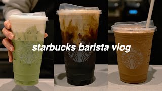 starbucks barista vlog make drinks with us [upl. by Acima]