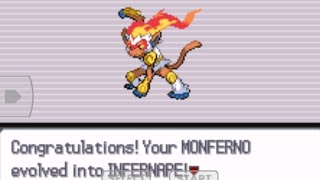 Pokemon light platinum version Chimchar Evolves To Monferno And To Infernape [upl. by Atsiuqal]