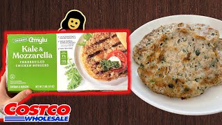 Organic Amylu Kale amp Mozzarella Charbroiled Chicken Burgers  Costco Product Review [upl. by Longmire]