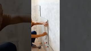 Creative living room wall tiling skills shorts [upl. by Okihcim]